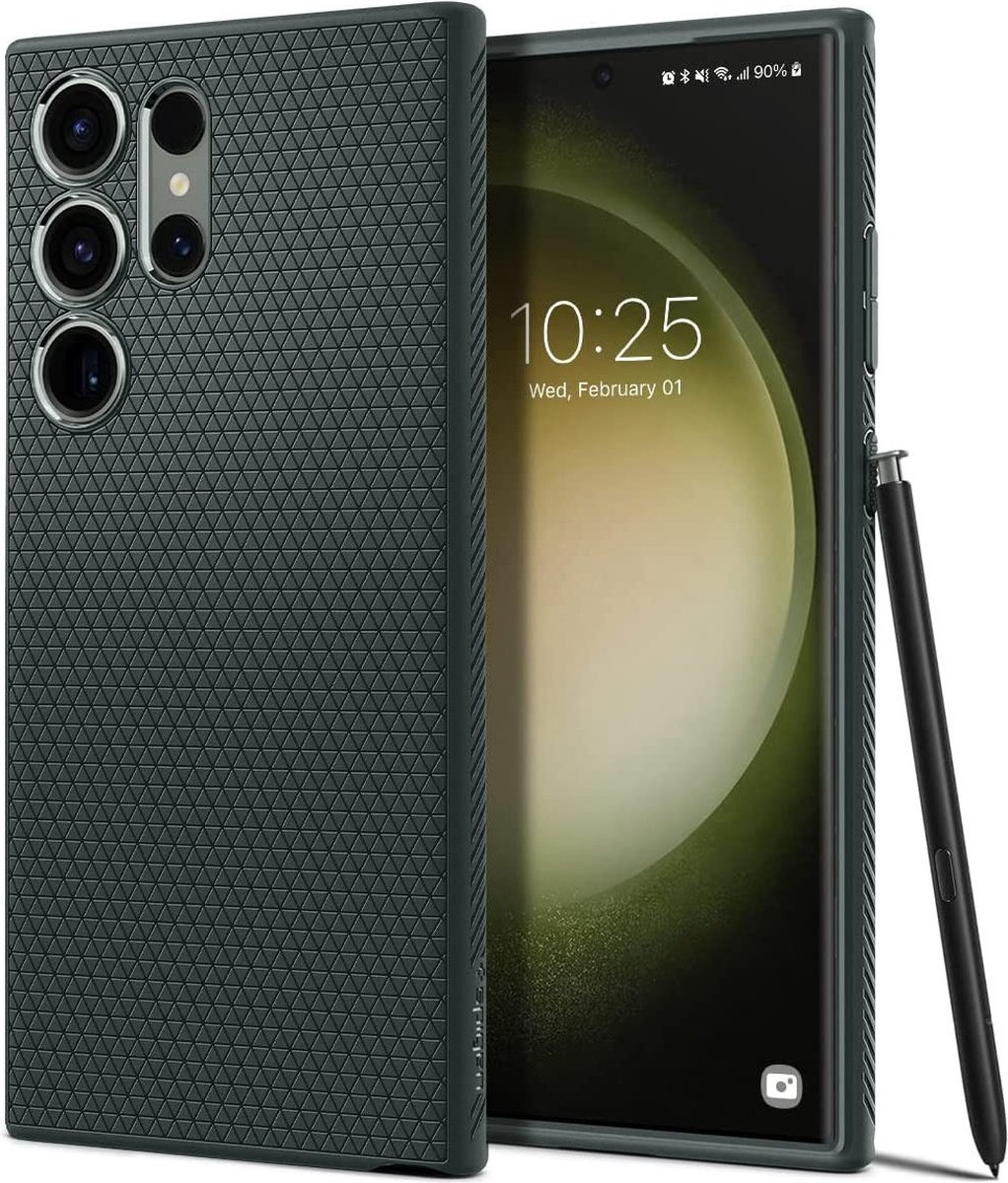 Spigen Liquid Air Hoesje Geschikt voor Samsung Galaxy S23 Ultra Back Cover Groen