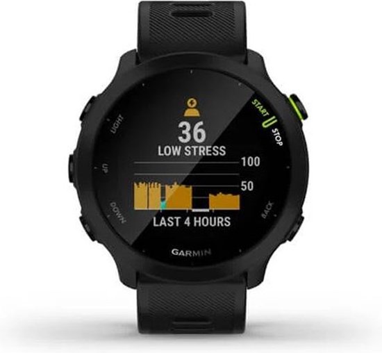 Garmin Forerunner 55 in de zwarte kleurstelling