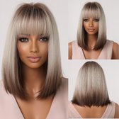 WiseGoods Premium Women's Wig Style Design - Perruques Femme - Extensions de cheveux - Extensions de Cheveux - Postiche Avec Frange - Blonde 33cm