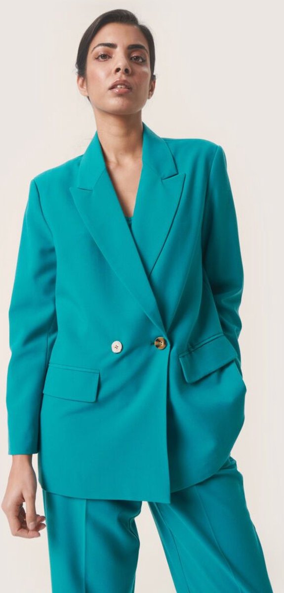 SOAKED IN LUXURY SLHunter Blazer - Deep Lake Green