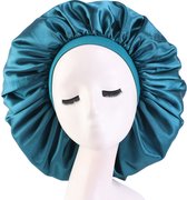 Bonnet de couchage en satin Hazlö - bonnet de couchage - satin - bonnet de nuit - dames - adultes - bonnet en satin - bonnet de couchage - bonnet - bleu indigo