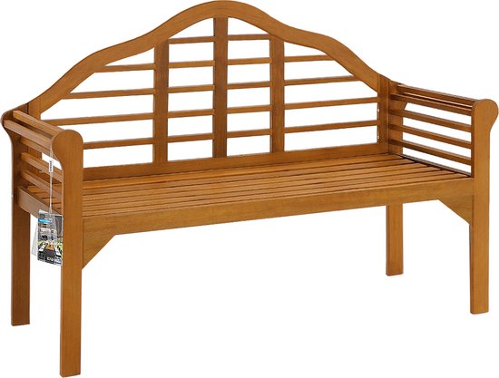 Houten tuinbank geïsoleerd op een witte achtergrond.