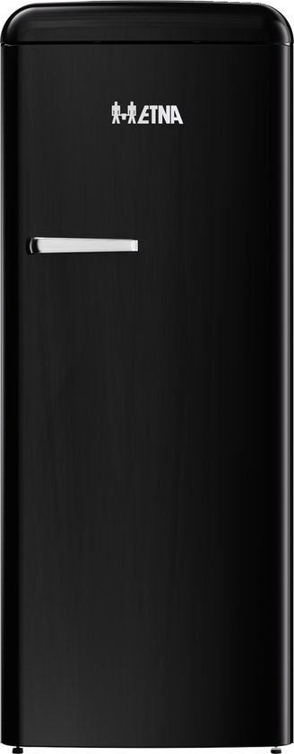 ETNA KVV7154ZWA - Retro koelkast met vriesvak - Zwart - 154 cm