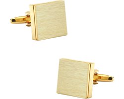 Fako Bijoux® - Manchetknopen - Geborsteld - Vierkant - 16x16mm - Goudkleurig