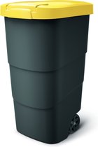 Prosperplast - Wheeler - Grote Afvalbak met wielen 110L - Geel / Kunststof