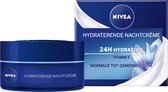 NIVEA Essentials Hydraterende Nachtcrème - Normale tot Gemengde huid - Met Lotusextract en Waterlelie-extract - Vitamine E en Provitamine B5 - 50 ml