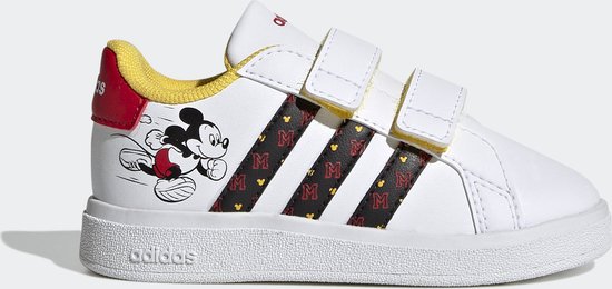 adidas Sportswear adidas x Disney Grand Court Mickey Schoenen met Klittenband - Kinderen - Wit - 25