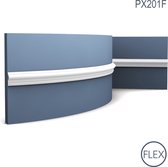 Cimaise Orac Decor PX201F AXXENT Moulure décorative flexible Moulure en stuc design intemporel classique blanc 2 m