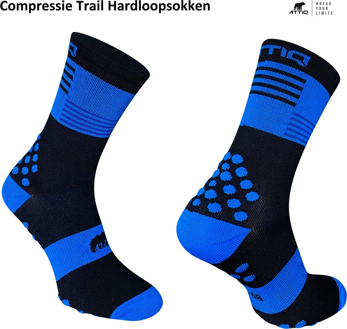 Trail Compressie Hardloopsokken - Blauw 37-41