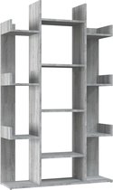 vidaXL - Boekenkast - 86x25,5x140 - cm - bewerkt - hout - grijs - sonoma - eiken