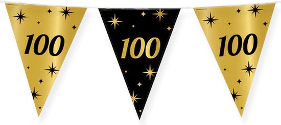 BTH - 65 Jaar Feestgordijn - Goud & Zwart 2x1 M - Folie Backdrop - Verjaardag Versiering - Glittergordijn - Birthday 1 miniatura