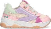 Bunnies JR 223374-570 Meisjes Lage Sneakers - Roze/Multi - Leer - Veters