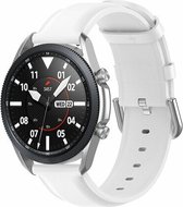 By Qubix - 20mm - Garmin Forerunner 55 - 245 - 645 - Classic leren bandje - Wit - Garmin bandje