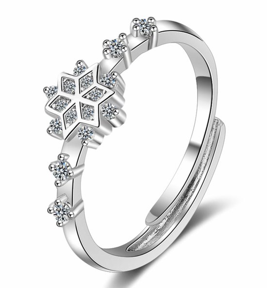 N3 Collecties Cubic Zirconia Snowflake Flower 925 sterling zilveren vrouwelijke aanpasbare ringen