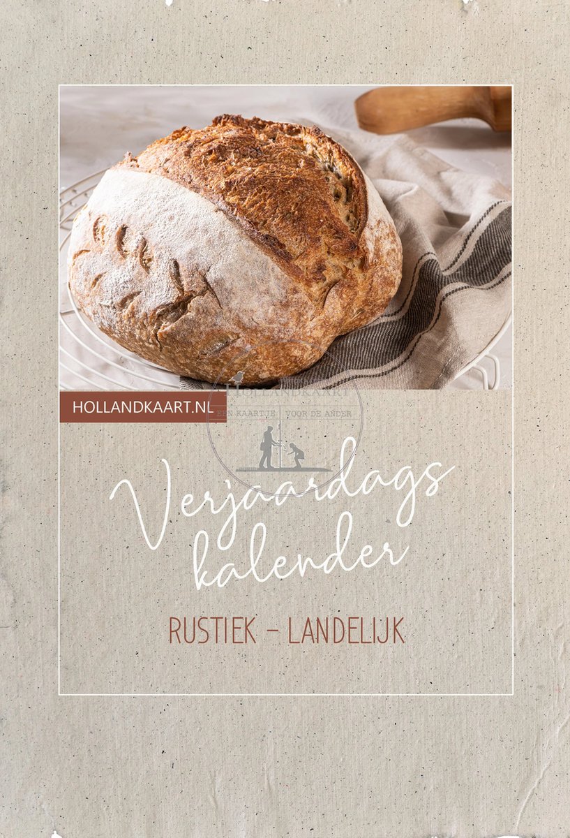 Verjaardagskalender rustiek - landelijk Hollandkaart | kalender | brood | cadeau