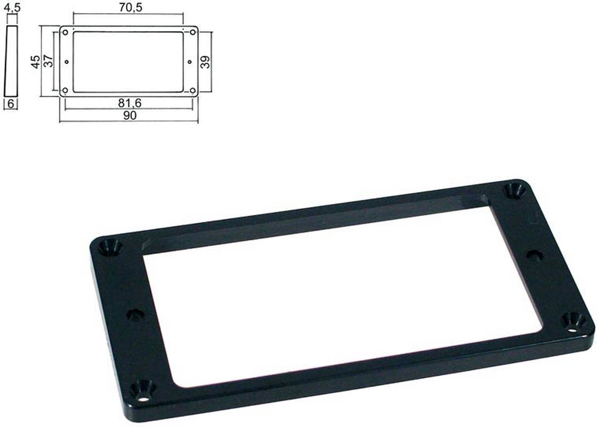 Boston HPF-02-SBK Flat Humbucker Pickup Ring - Zwart Plastic