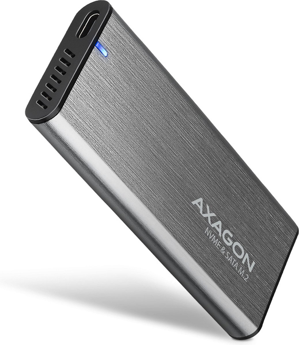 AXAGON EEM2-SG2 USB-C 3.2 Gen 2 - M.2 NVMe / SATA SSD 30-80mm ALU box *USBAM *USBCF *M.2