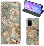Smart Cover geschikt voor Samsung Galaxy S20 Plus Vintage Bird Flowers