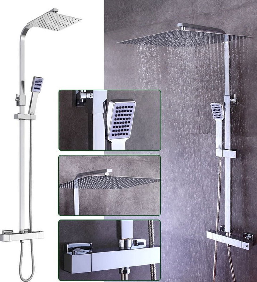 Douchekraan Zilver Neerslag Douchekraan Set Thermostatische
