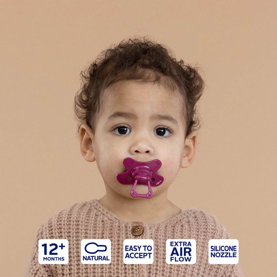 Difrax - Natural Fopspeen - 12+ Maanden - Roze Speen - 2 st. van Difrax — afbeelding 2