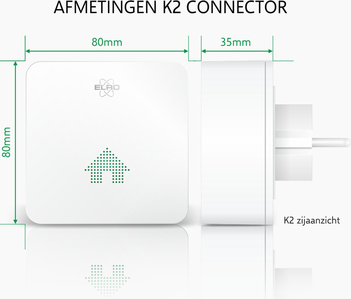 Le connecteur K2 d'ELRO Connects est la station de base de votre système  ELRO Connects. Ce connecteur vous permet de connecter tous les produits  ELRO Connects à l'application ELRO Connects 2.0. ELRO