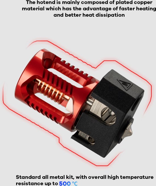 Produktbild von Phaetus X VORON Dragon HF Hot-End – All-metal, 500 °C, 0,1 Mm Dünner Heatbreak, Für Hochfluss-Filamente