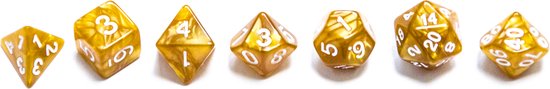 Thumbnail van een extra afbeelding van het spel Dungeons & Dragons dobbelstenen set - Oker - 7 stuks