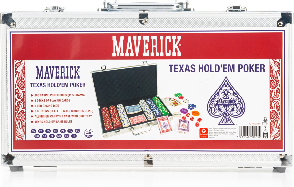 Maverick Poker Set aluminium koffer met 300 pokerchips