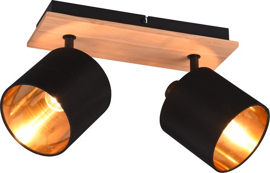 LED Plafondspot - Plafondverlichting - Torna Torry - E14 Fitting - 2-lichts - Rechthoek - Mat Bruin - Aluminium