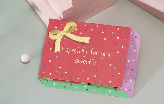 5 x 3D pop up minikaartjes + Mini-envelopjes / kleine cadeaukaartjes met enveloppen | Donut-Especially for you