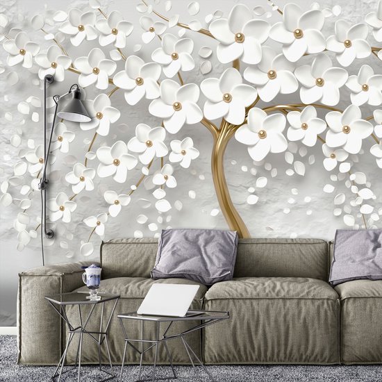 Photo Wallpaper King - Papier peint photo - Arbre avec des Fleurs - Arbre à fleurs - 152,5 x 104 cm