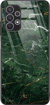 Hoesje geschikt voor Samsung Galaxy A32 5G - Marble jade green - Hard Case Zwart - Marmer - Groen - ELLECHIQ