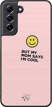 Hoesje geschikt voor Samsung Galaxy S21 FE - I'm cool quote - TPU Hard Case Backcover - Roze - Mooie Telefoonhoesjes