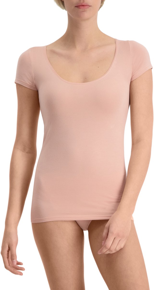 Noshirt Short Sleeve - SoftTouch Tencel - Ronde Hals - Invisible Rose - XXL