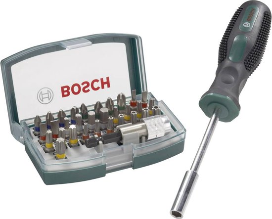 Bosch 32-delige bitset - Met kleurcodering en handschroevendraaier | bol.com