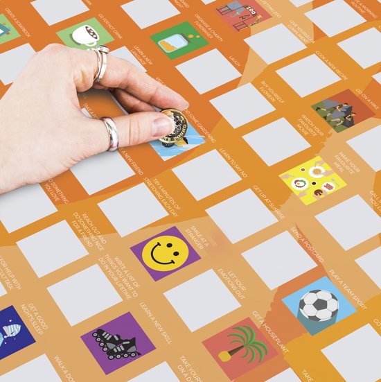 Affiche de liste de seaux – 100 choses à faire pour votre bien-être Carte à gratter – Activités pour votre Santé