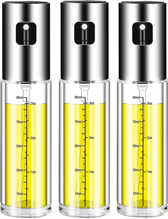 Oliesprayer, 3 stuks, olijfolie, spray, 100 ml, oliespray, transparante