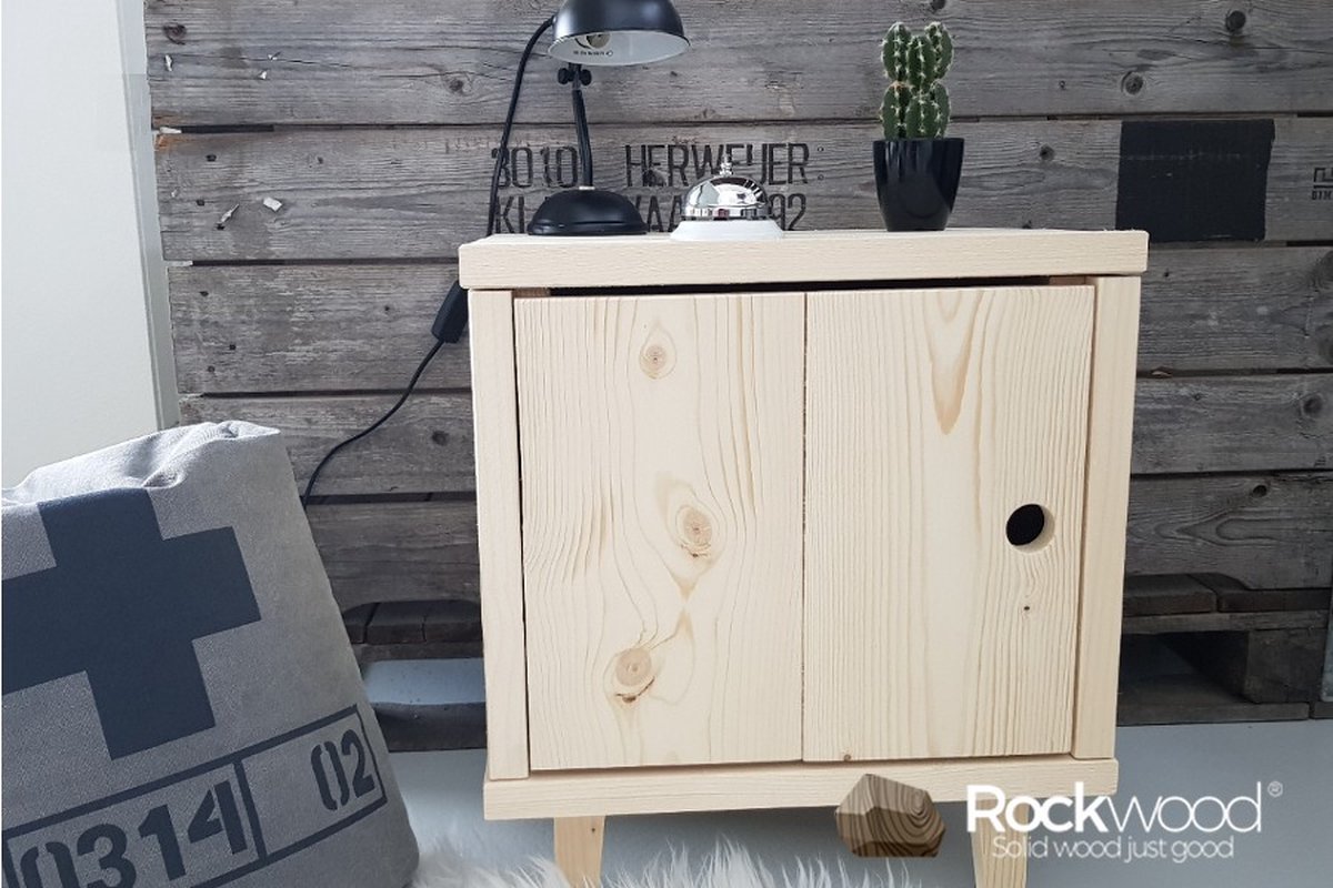 Rockwood® Nachtkastje Circle naturel onbehandeld