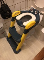 Wc bril verkleiner met trapje - toilet verkleiner met trap - toilet trainer met trap - opvouwbare wc bril verkleiner geel/blauw