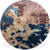 Wall Circle - Wall Circle Indoor - Rouille - Blauw - Jaune - ⌀ 120 cm - Décoration murale - Peintures Ronds XXL