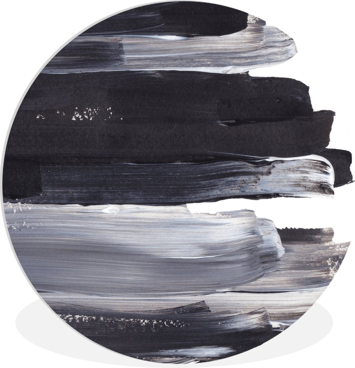 WallCircle® Wandcirkel 30x30 cm - Muurcirkel Verf - Zwart - Design - Muurdecoratie woonkam