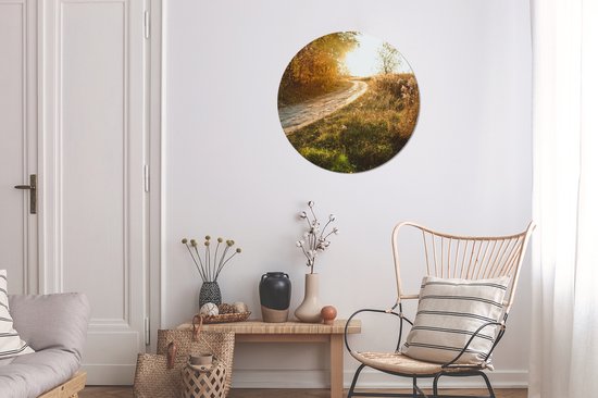 WallCircle - Wall Circle - Wall Circle Indoor - Chemin - Nature - Arbre - 60x60 cm - Décoration murale - Peintures Ronds