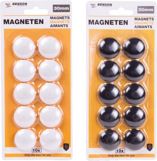 Whiteboard-Magnete - Beutel mit 20 Stück - Durchmesser 30mm