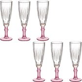 Vivalto - Champagneglazen Exotic Collection set 12x op roze voet 170 ml