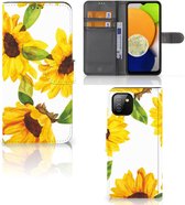 Hoesje geschikt voor Samsung Galaxy A03 Zonnebloemen