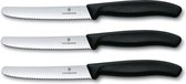 Set de couteaux de table Victorinox Swiss Classic - 3 pièces - acier inoxydable/noir - dentelé