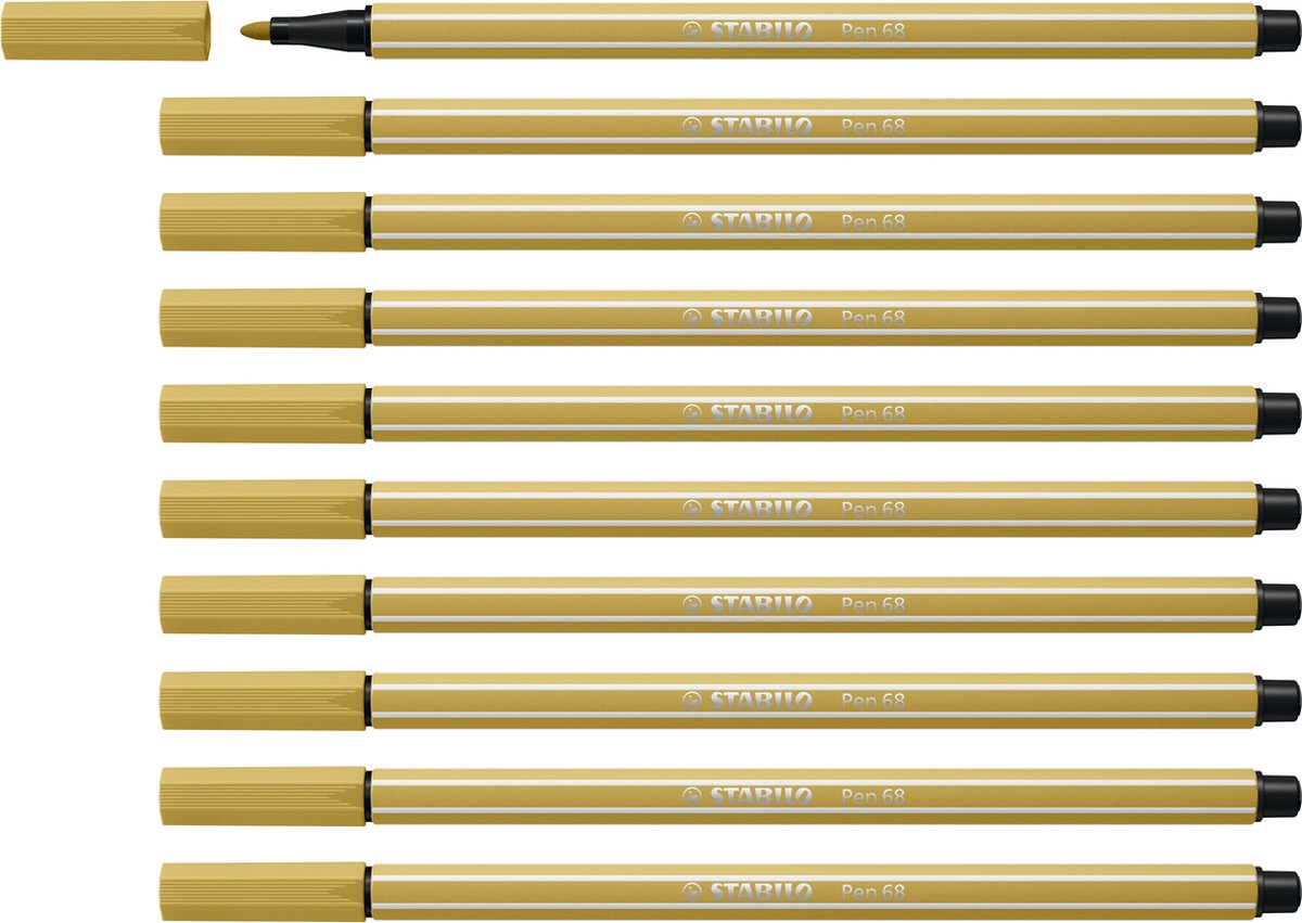 STABILO Pen 68 - Premium Viltstift - Khaki - Doos 10 stuks