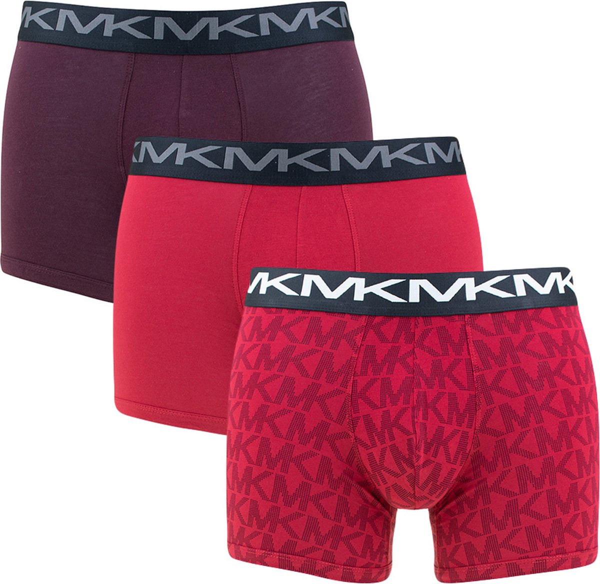 Michael Kors 3P boxers logo rood & paars - XL