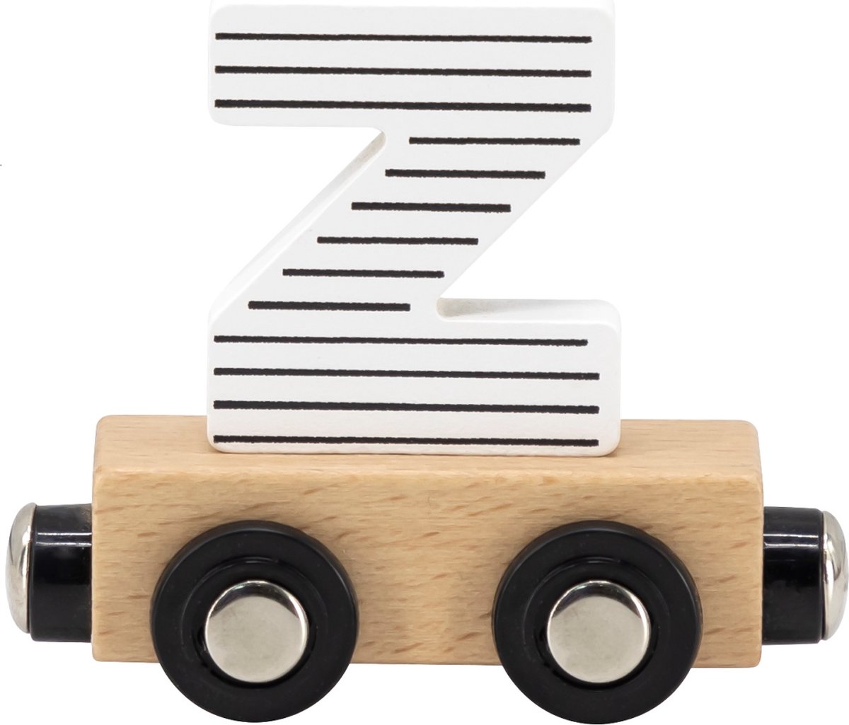 Tryco Houten Lettertrein Kleuren Letter Z - Letterwagon voor Woorden en Naamtreinen - Stimuleert Creativiteit en Motoriek - Vanaf 3 Jaar