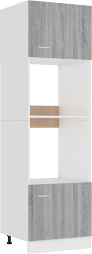 VidaXL Meuble micro-ondes Lyon Chêne fumé 60 x 57 x 207 cm Bois d'ingénierie 815603